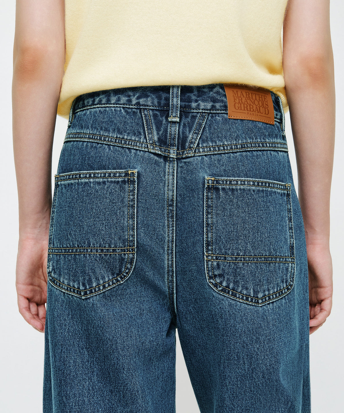 Marithe & Francois Girbaud - X-pocket Semi-wide Denim Pants (Blue) product image 3 | TRAB K-Fashion Australia