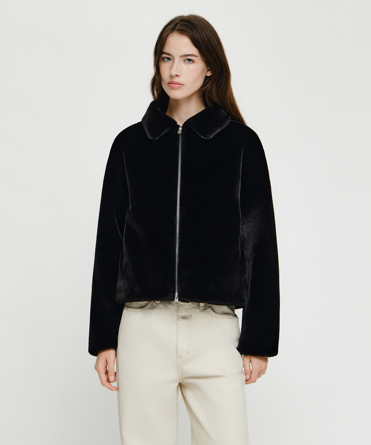 Marithe & Francois Girbaud - Collar Faux Fur Jacket (Black) product image 1 | TRAB K-Fashion Australia