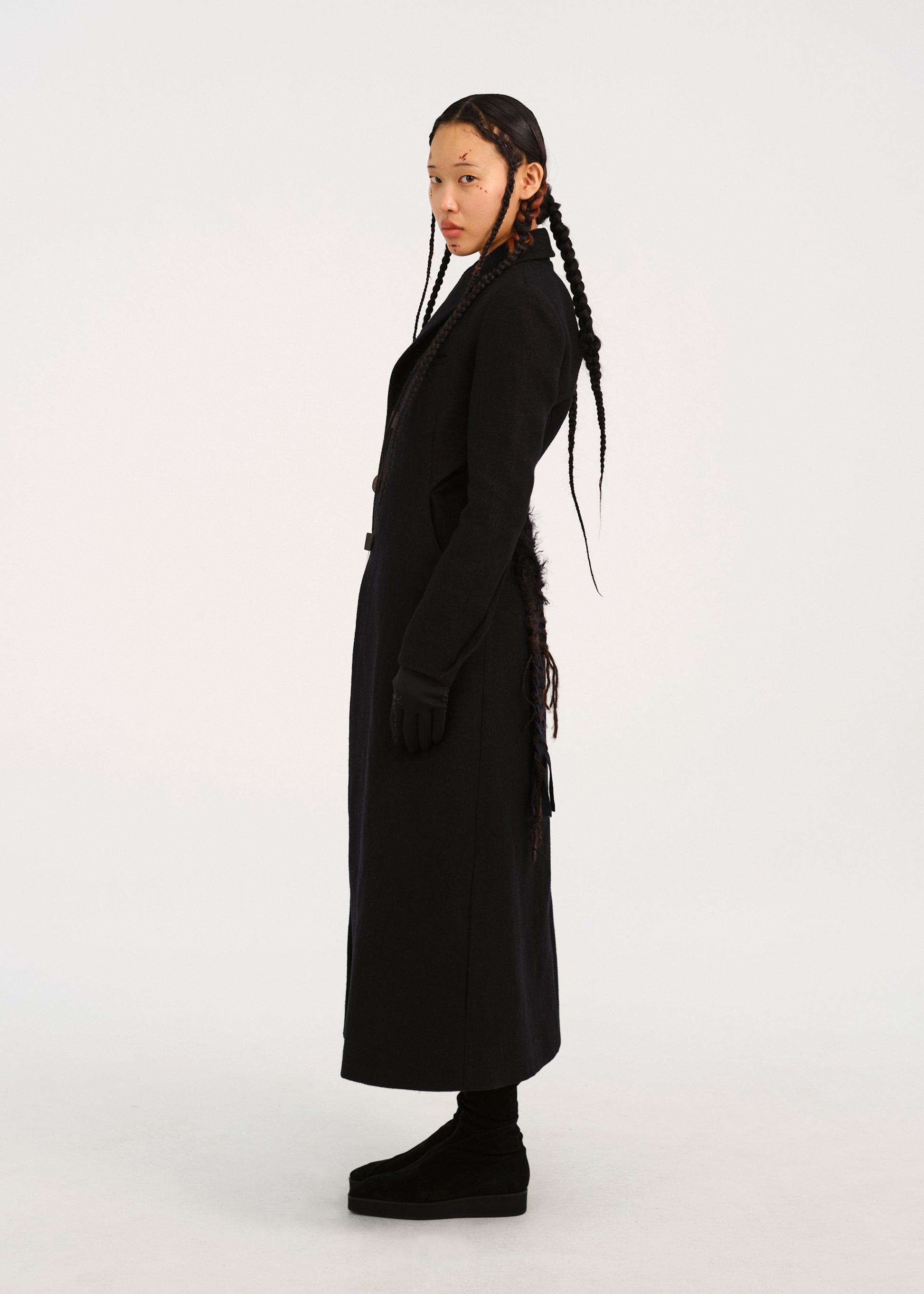 Hyein Seo - Ceramic Button Long Coat (Black) product image 2 | TRAB K-Fashion Australia