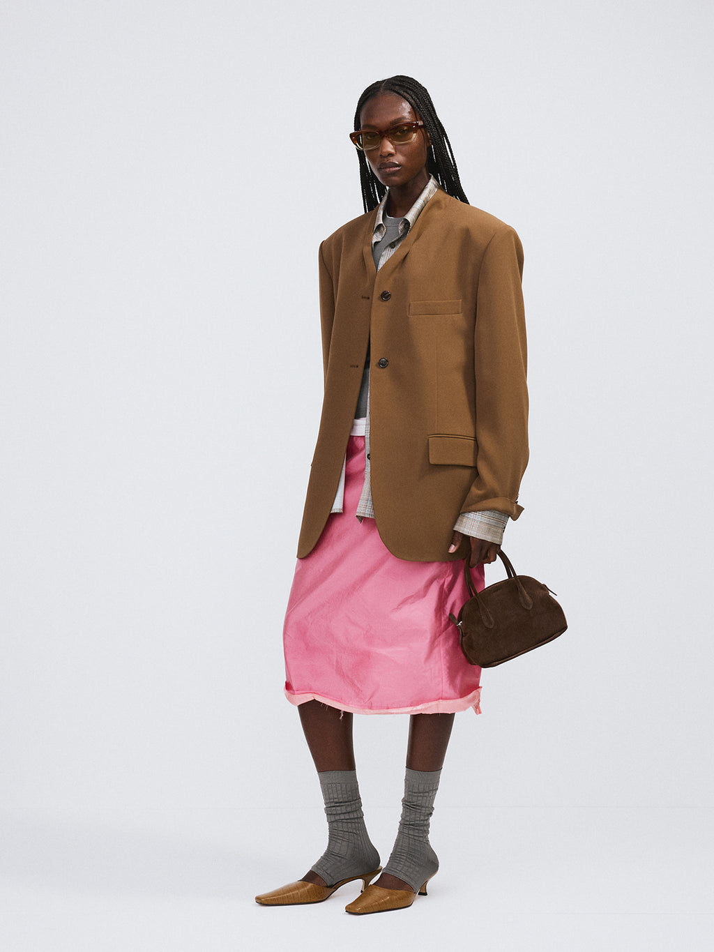 Recto - Layered Detail Midi Skirt (Pink) product image 2 | TRAB K-Fashion Australia