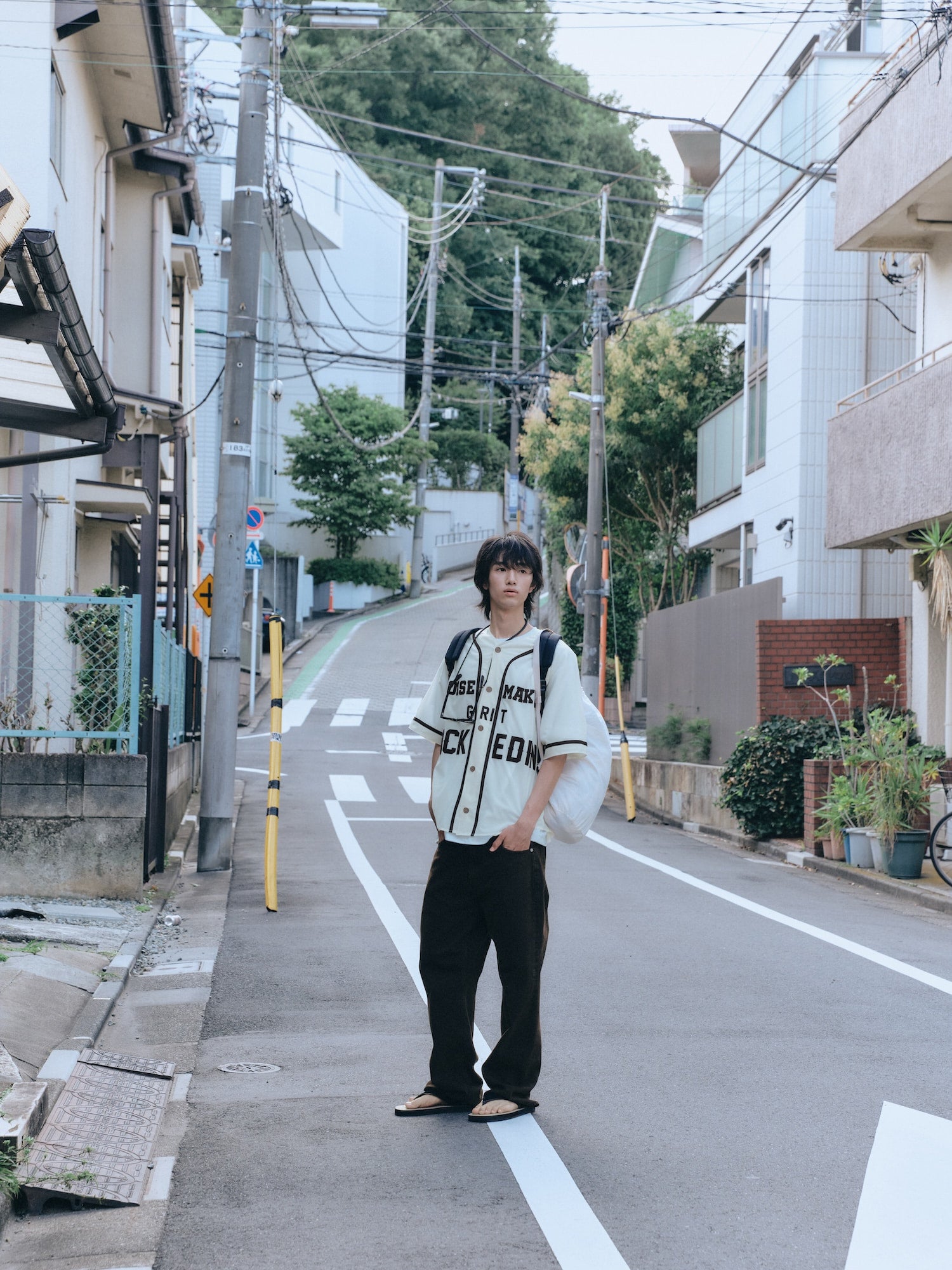 STU - Seersucker Baseball Shirt (Ivory) product image 8 | TRAB K-Fashion Australia