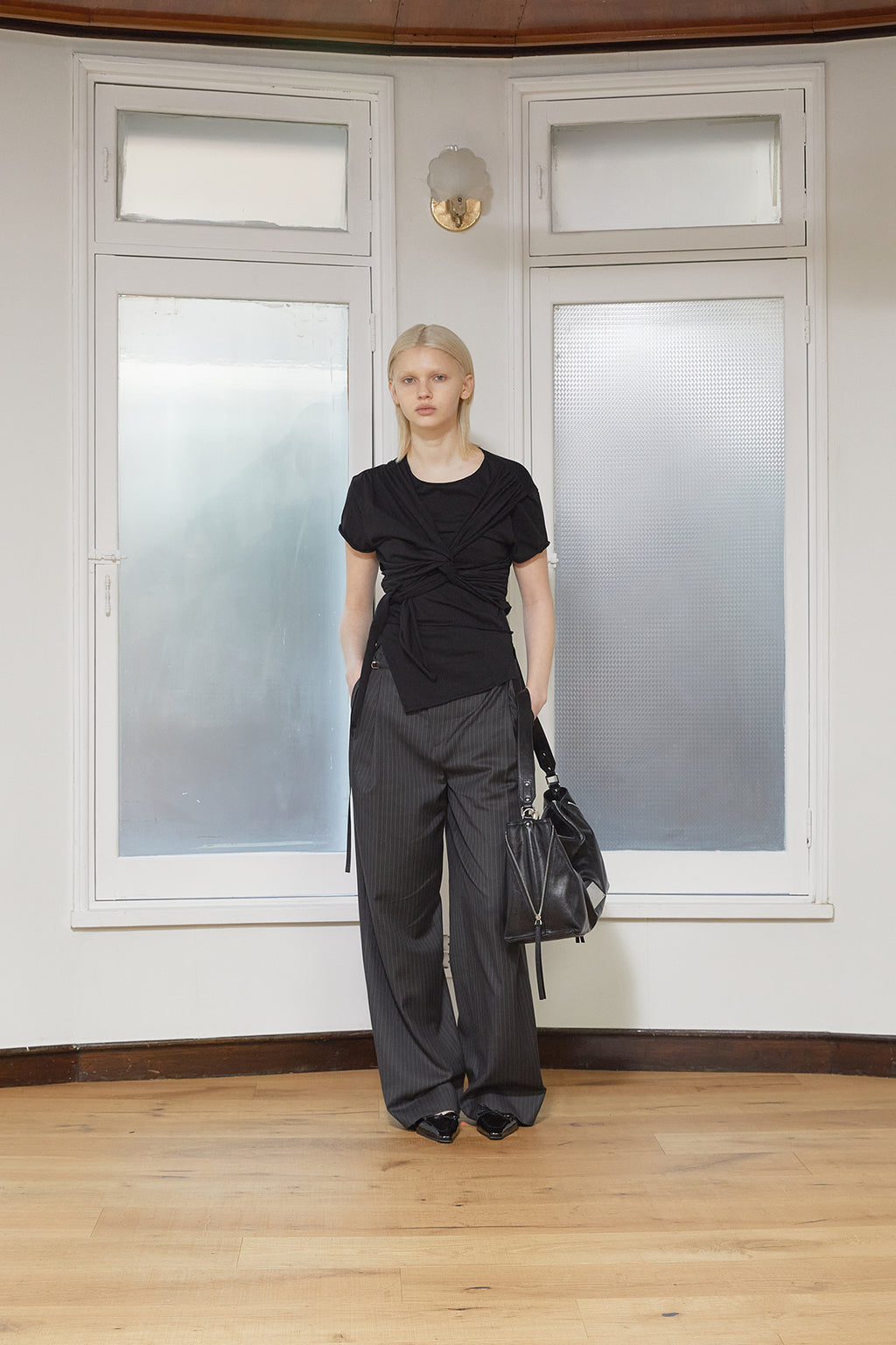 Matin Kim - Tuck Point Stripe Trouser (Charcoal) product image 15 | TRAB K-Fashion Australia