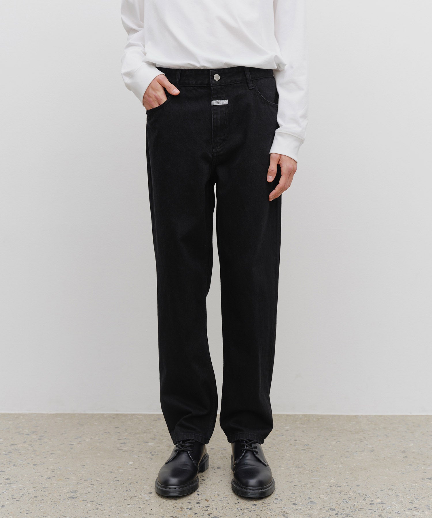 Marithe & Francois Girbaud - Slim Straight Denim Pants (Matt Black) product image 1 | TRAB K-Fashion Australia
