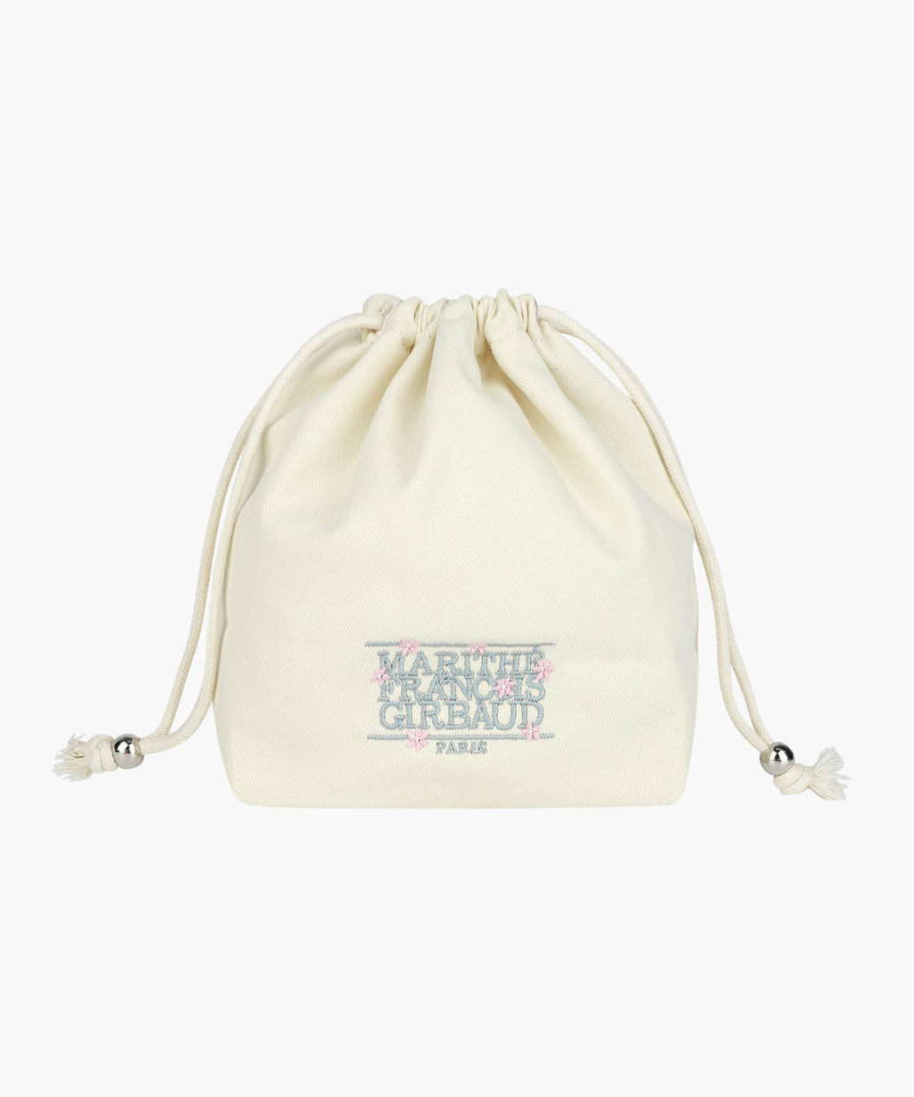 Marithe & Francois Girbaud - Flower Classic Logo String Pouch (Ivory) product image 1 | TRAB K-Fashion Australia