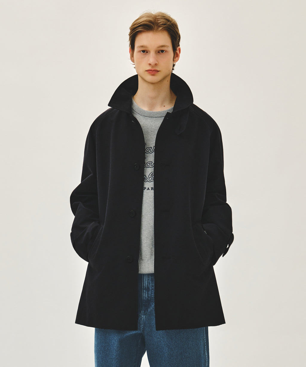 Marithe & Francois Girbaud - Raglan Half Trench Jacket (Navy) product image 1 | TRAB K-Fashion Australia