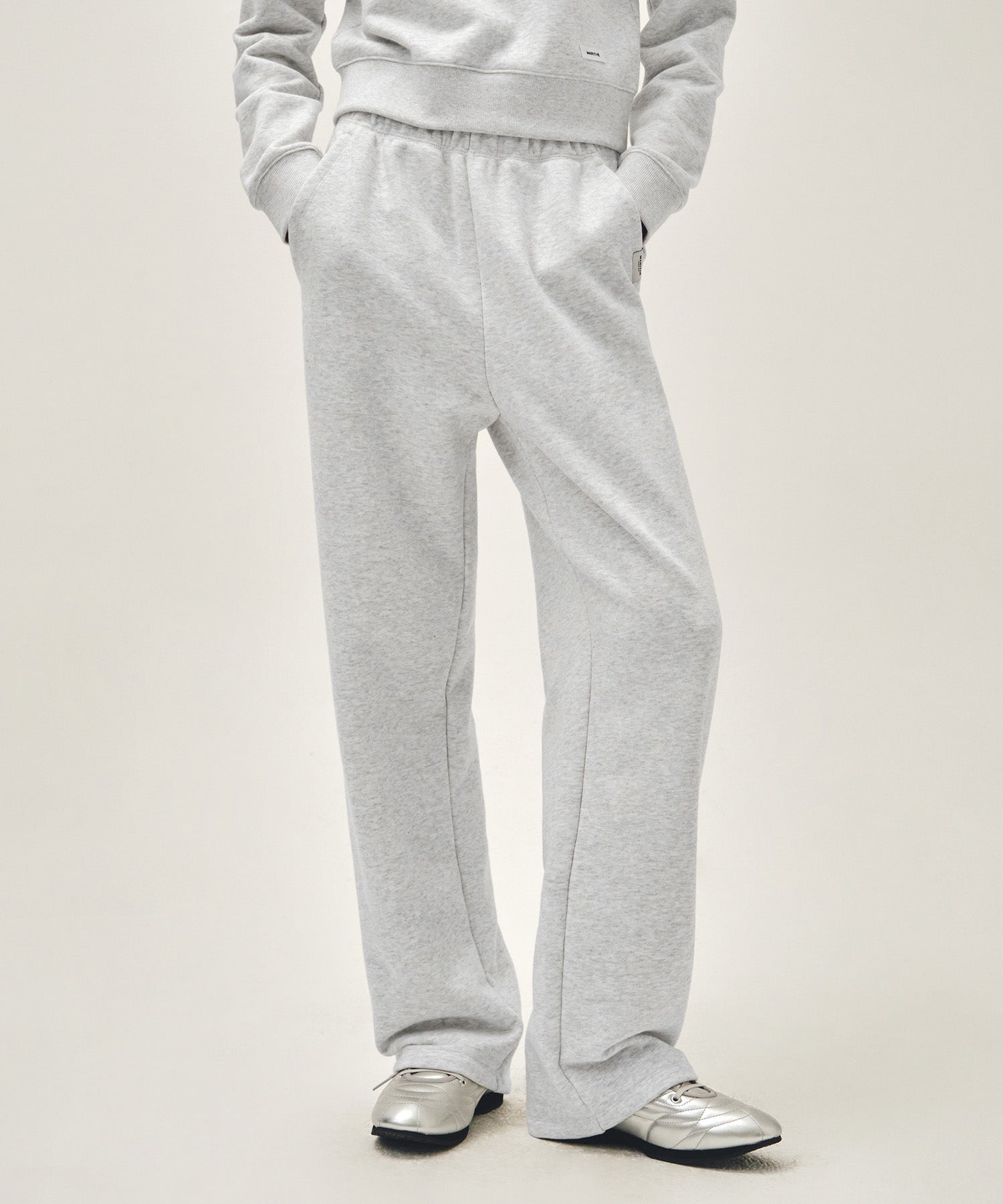 Marithe & Francois Girbaud - Basic Fold-over Sweat Pants (Light Heather Gray) product image 1 | TRAB K-Fashion Australia