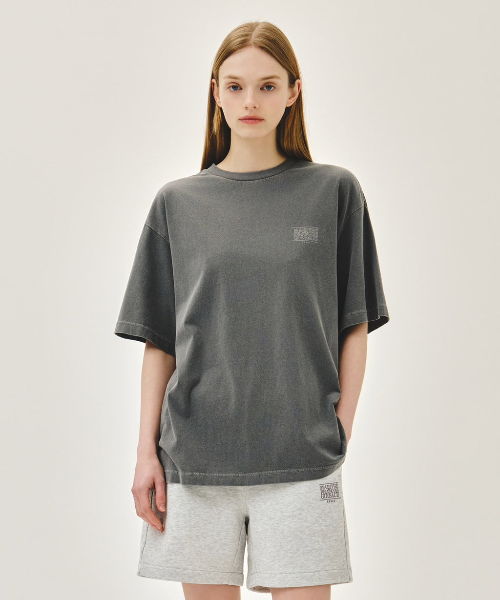 Marithe & Francois Girbaud - Outline Classic Logo Dyeing Oversized Tee (Charcoal) product image 1 | TRAB K-Fashion Australia