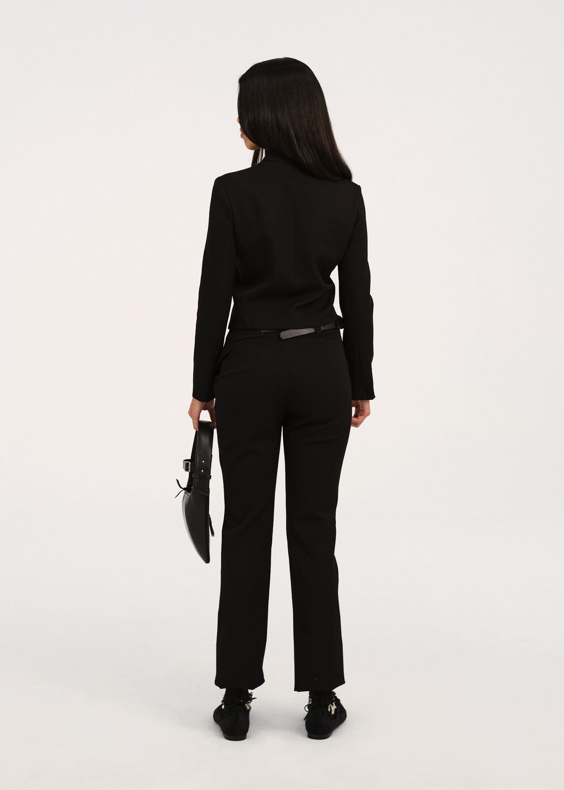 Hyein Seo - Cinched Pocket Pants w/ Leather Belt (Black) product image 3 | TRAB K-Fashion Australia