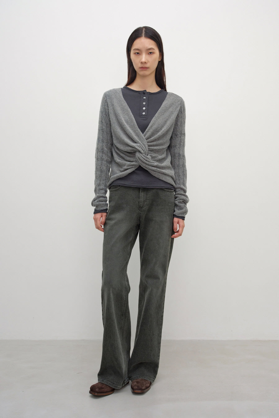 Insilence - Twist Two-Way Pullover (Grey) product image 3 | TRAB K-Fashion Australia