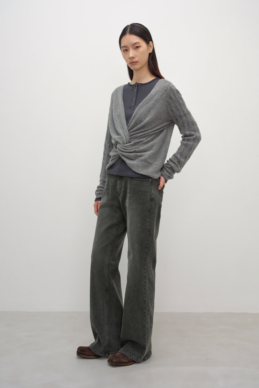 Insilence - Twist Two-Way Pullover (Grey) product image 4 | TRAB K-Fashion Australia