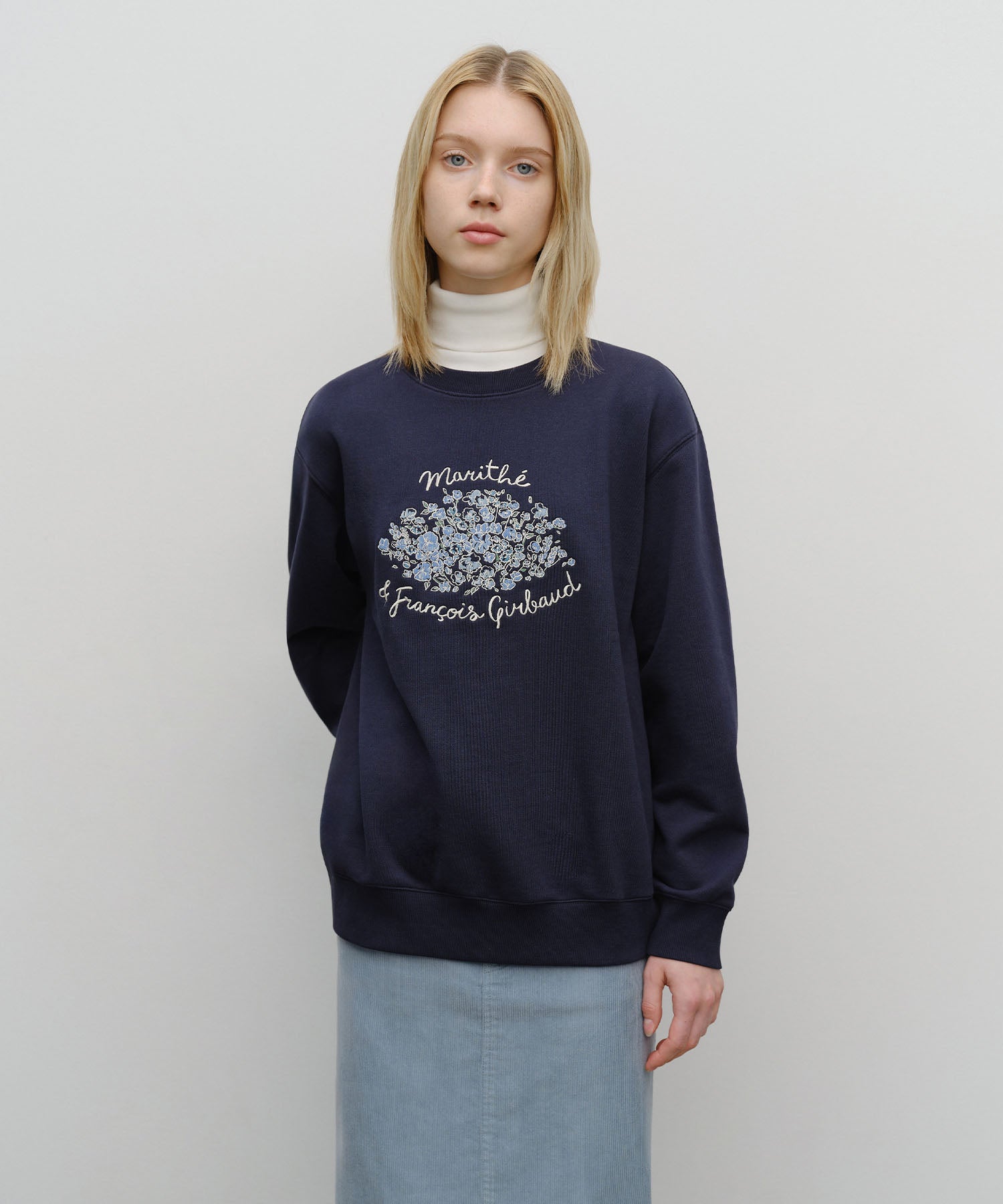 Marithe & Francois Girbaud - Bouquet Graphic Sweatshirt (Navy) product image 1 | TRAB K-Fashion Australia