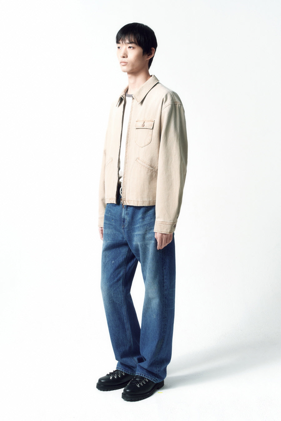 Insilence - Garment Dyed Drizzler Jacket (Faded Beige) product image 3 | TRAB K-Fashion Australia