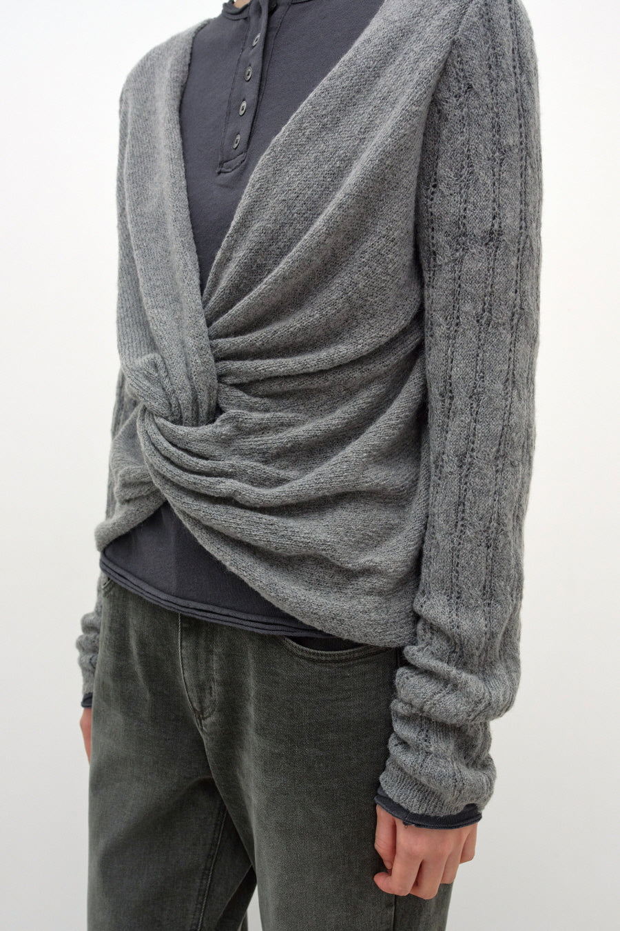 Insilence - Twist Two-Way Pullover (Grey) product image 2 | TRAB K-Fashion Australia