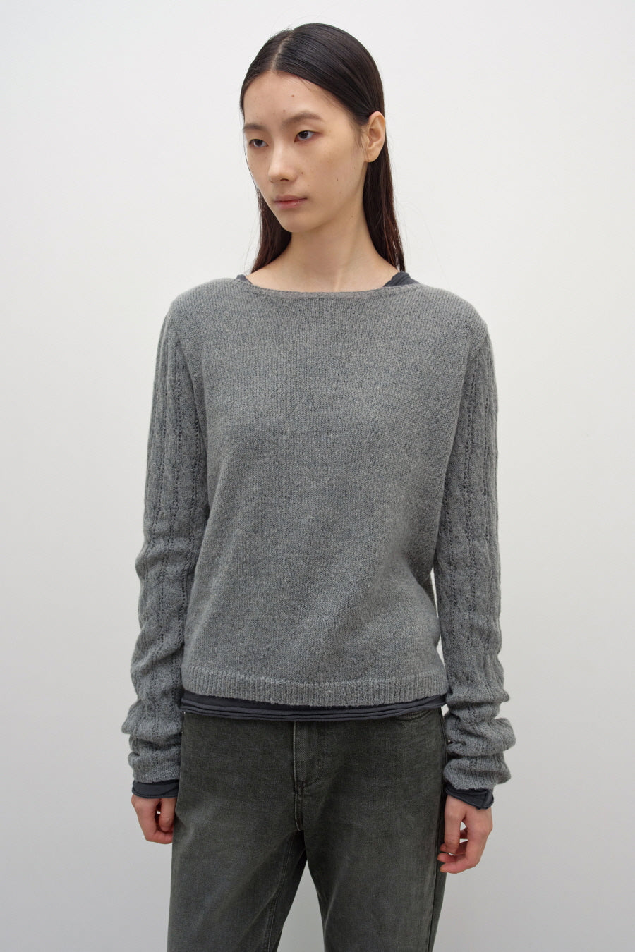 Insilence - Twist Two-Way Pullover (Grey) product image 5 | TRAB K-Fashion Australia