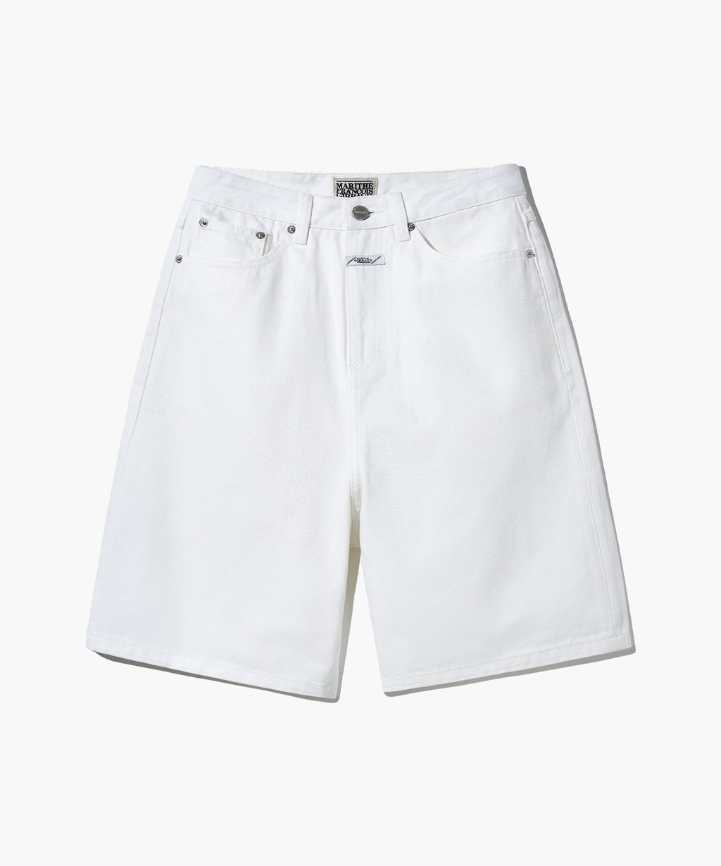 Marithe & Francois Girbaud - Long Bermuda Denim Pants (White) product image 1 | TRAB K-Fashion Australia