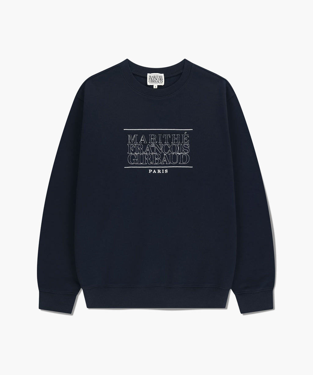 Marithe & Francois Girbaud - Stitch Classic Logo Sweatshirt (brushed) (Navy) product image 1 | TRAB K-Fashion Australia