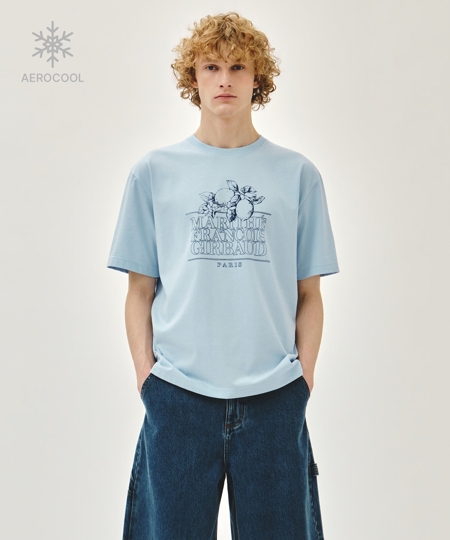 Marithe & Francois Girbaud - Aerocool Lemon Classic Logo Tee (Ice Blue) product image 1 | TRAB K-Fashion Australia