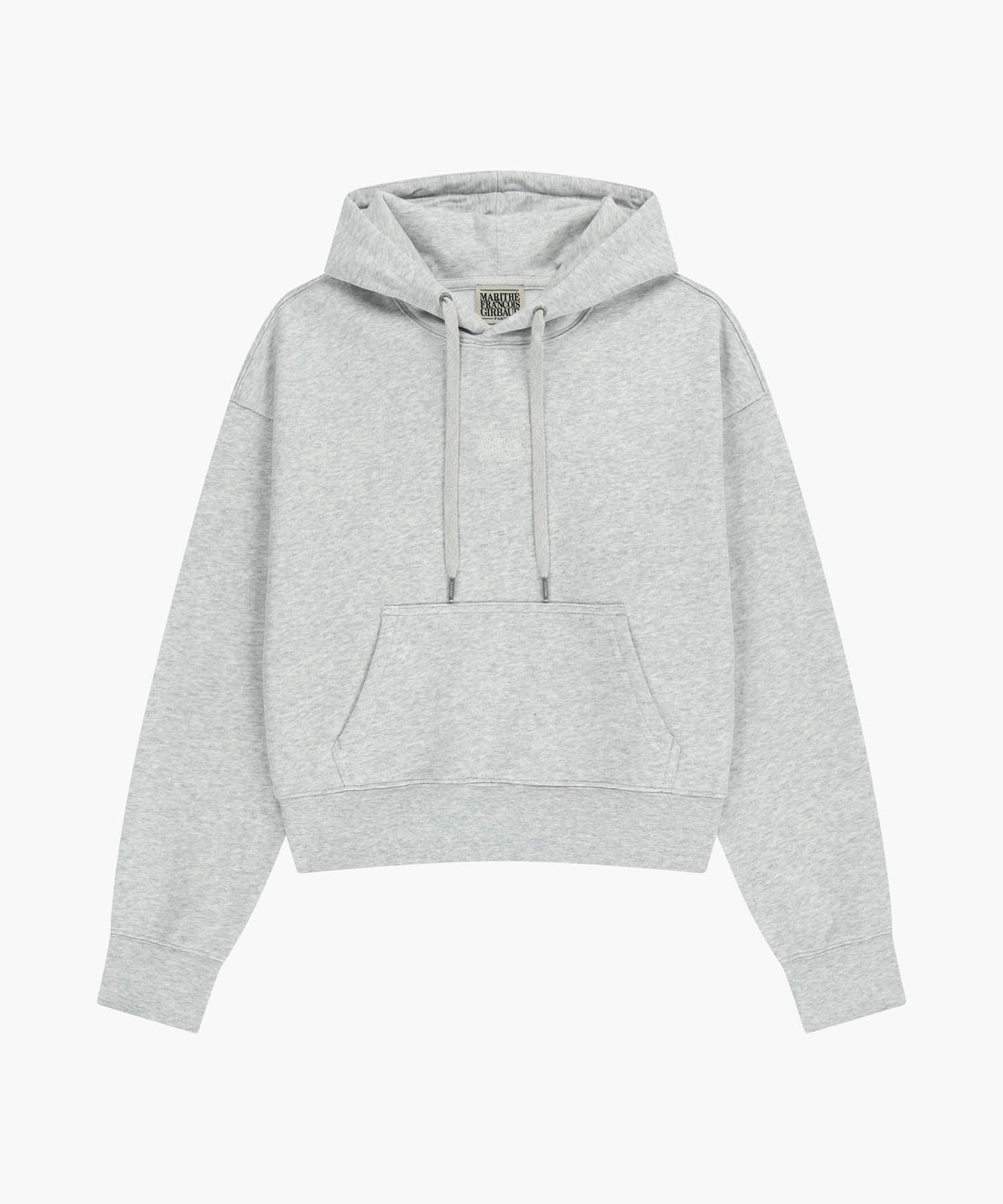 Marithe & Francois Girbaud - Drawing Classic Logo Crop Hoodie (Light Heather Gray) product image 1 | TRAB K-Fashion Australia
