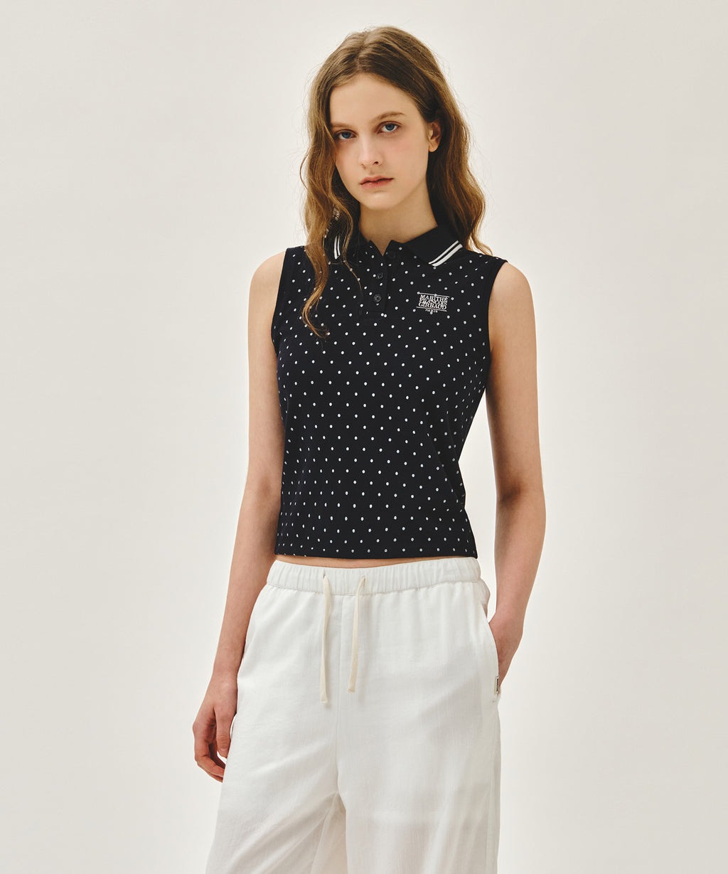 Marithe & Francois Girbaud - Small Classic Logo Pk Collar Sleeveless (Dot) product image 1 | TRAB K-Fashion Australia