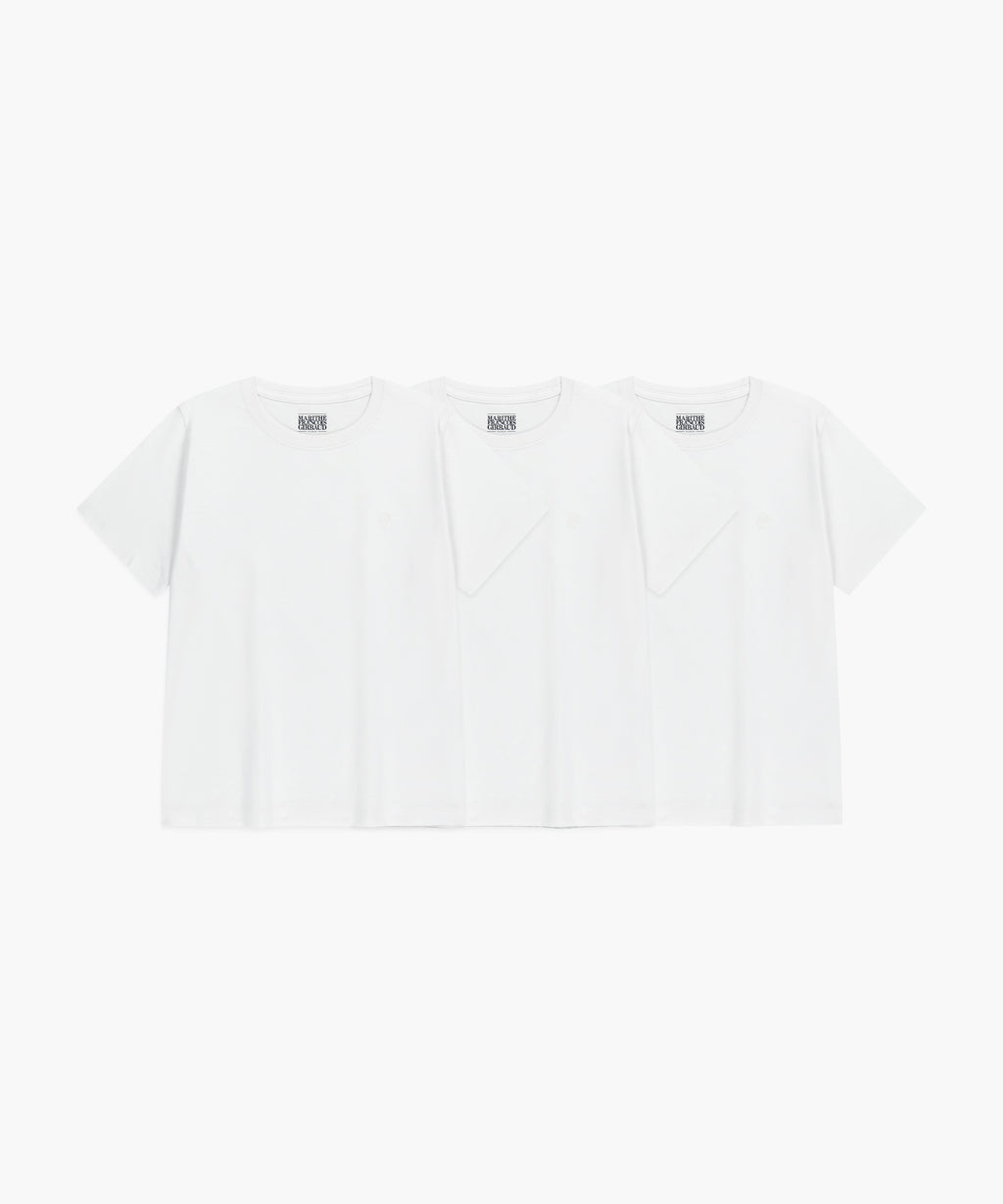 Marithe & Francois Girbaud - 3pack Circle Logo Tee (White) product image 1 | TRAB K-Fashion Australia