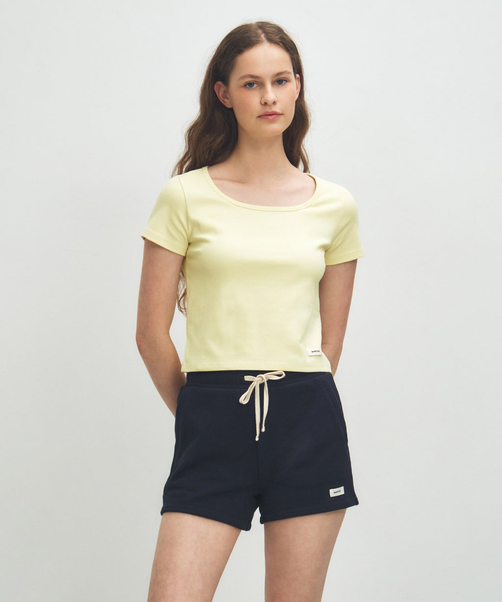 Marithe & Francois Girbaud - Basic Crop Tee (Light Yellow) product image 1 | TRAB K-Fashion Australia