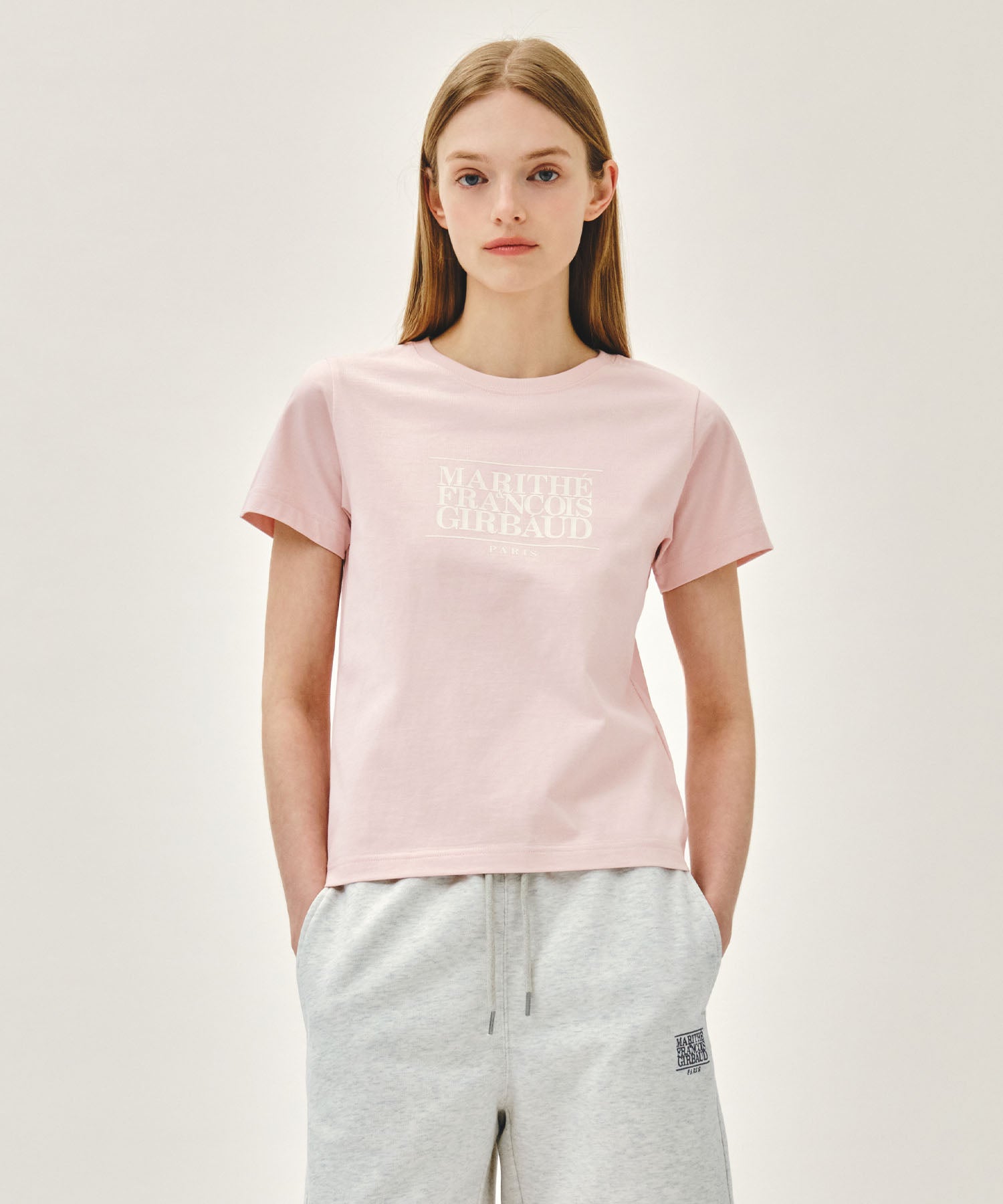 Marithe & Francois Girbaud - Classic Logo Tee (Light Pink) product image 1 | TRAB K-Fashion Australia