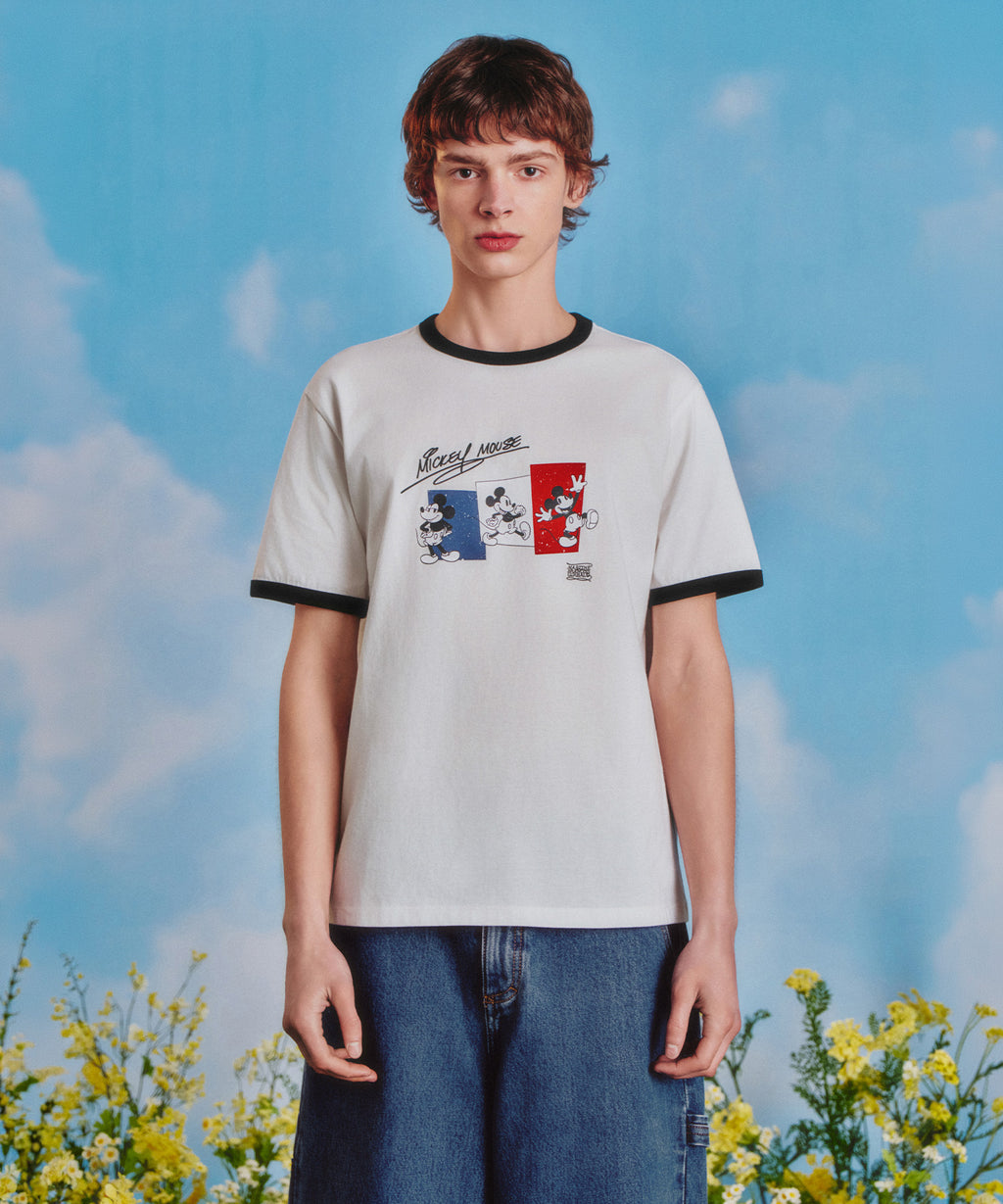 Marithe & Francois Girbaud - Mickey_french Ringer Tee (White) product image 1 | TRAB K-Fashion Australia