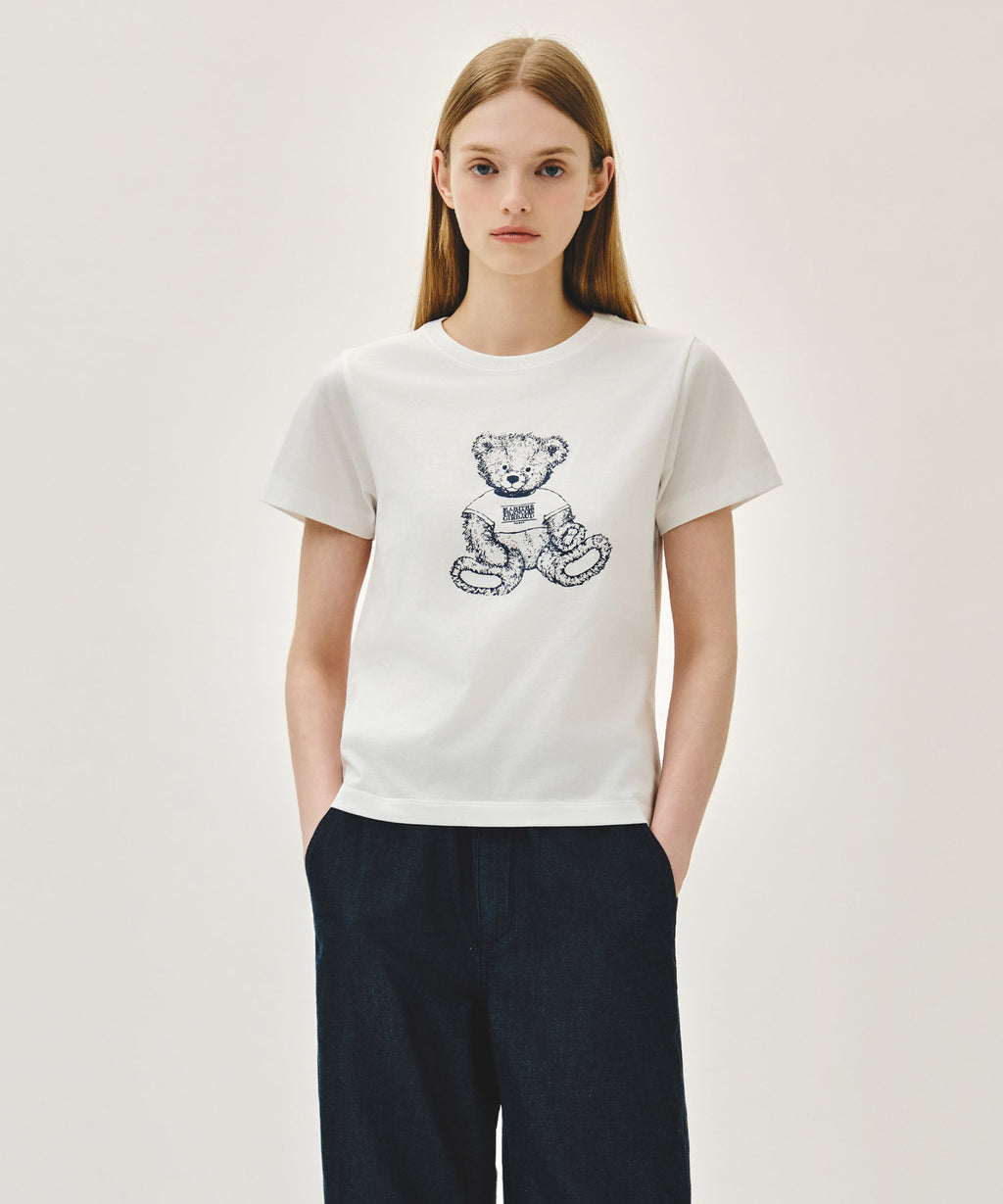 Marithe & Francois Girbaud - Doodle Bear Tee (White) product image 1 | TRAB K-Fashion Australia