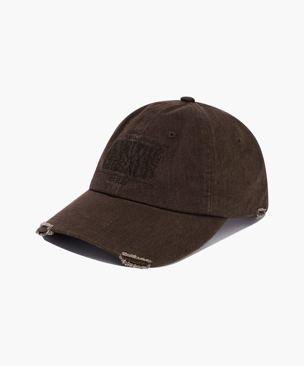 Marithe & Francois Girbaud - Classic Logo Damaged Overfit Cap (Brown) product image 1 | TRAB K-Fashion Australia