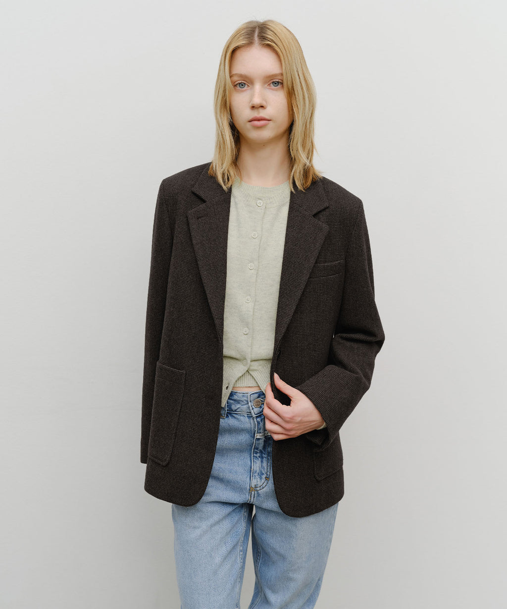 Marithe & Francois Girbaud - Wool Blazer Jacket (Brown) product image 1 | TRAB K-Fashion Australia