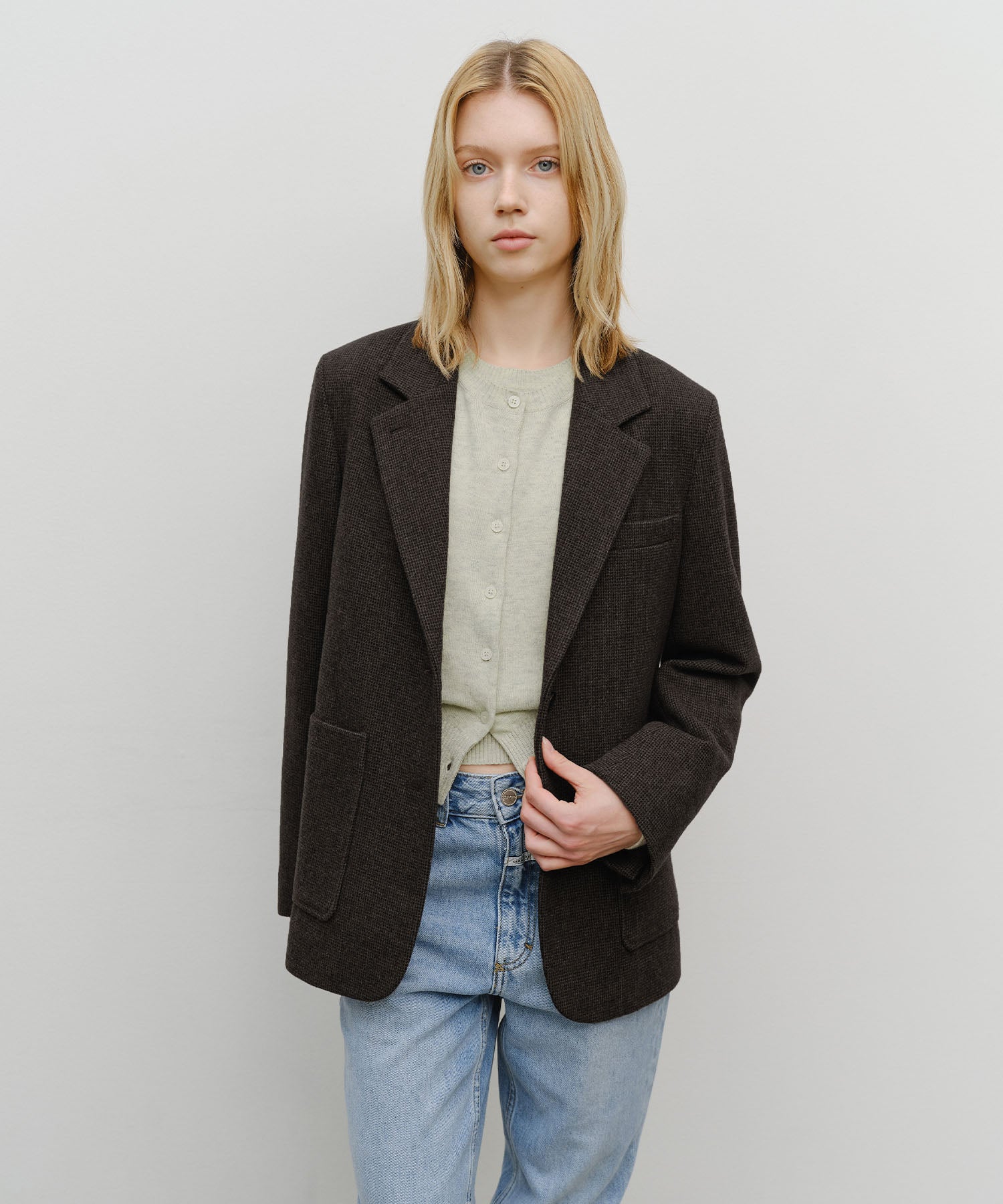 Marithe & Francois Girbaud - Wool Blazer Jacket (Brown) product image 1 | TRAB K-Fashion Australia