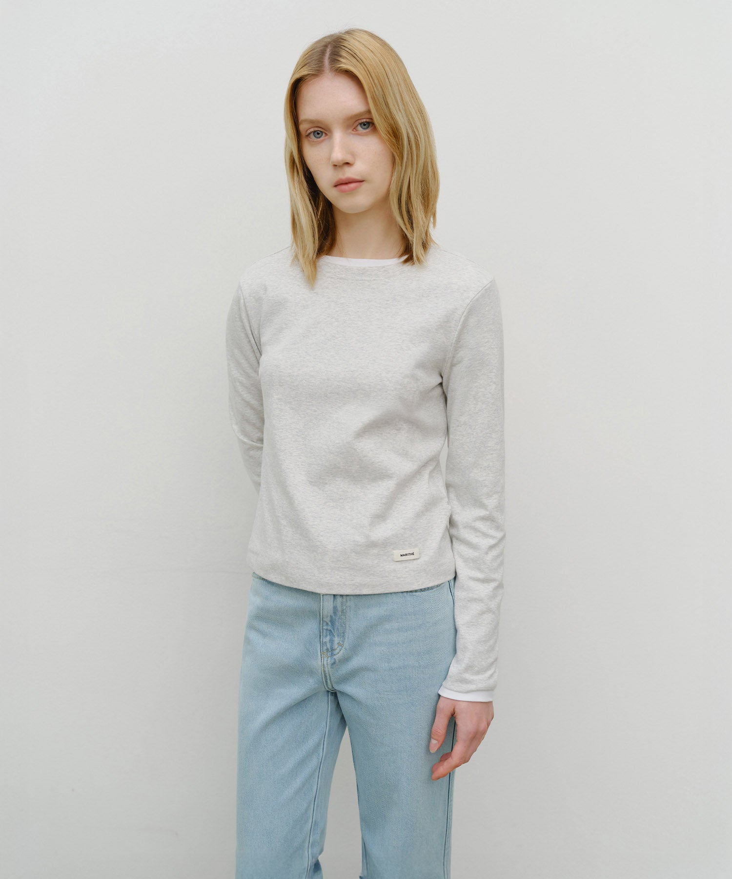 Marithe & Francois Girbaud - Basic Long Sleeve (Light Heather Gray) product image 1 | TRAB K-Fashion Australia