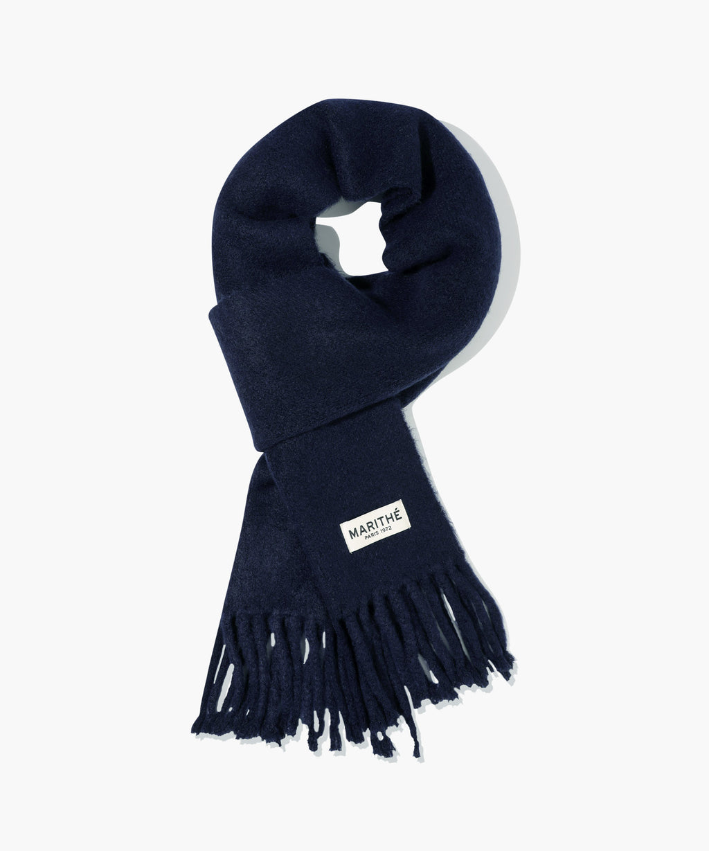 Marithe & Francois Girbaud - Fuzzy Solid Knit Muffler (Navy) product image 1 | TRAB K-Fashion Australia