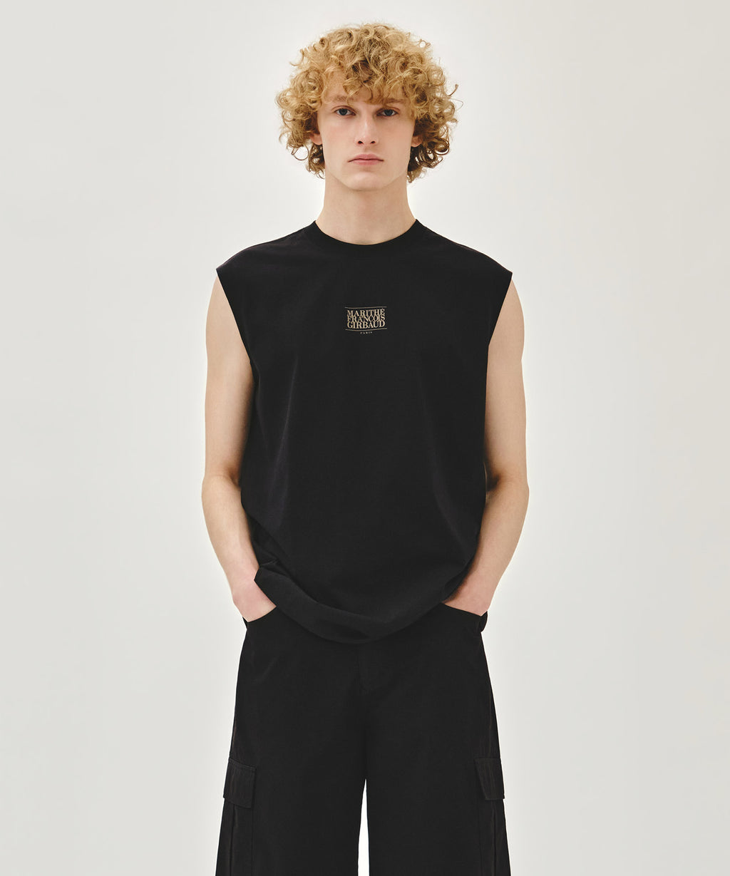 Marithe & Francois Girbaud - Sorona Cool Small Classic Logo Sleeveless (Black) product image 1 | TRAB K-Fashion Australia