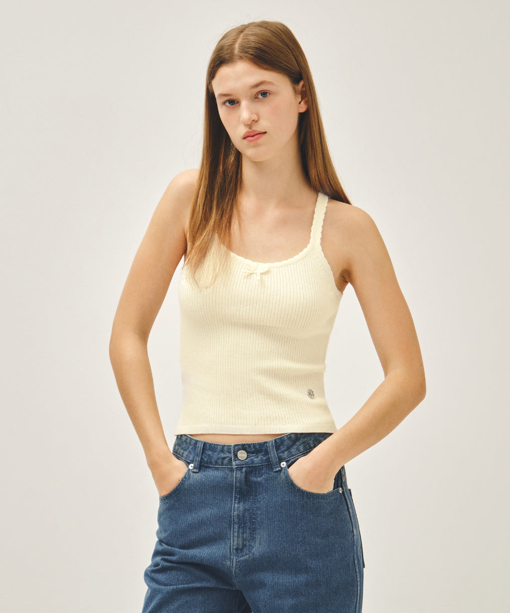 Marithe & Francois Girbaud - Lace Point Knit Vest (Ivory) product image 1 | TRAB K-Fashion Australia