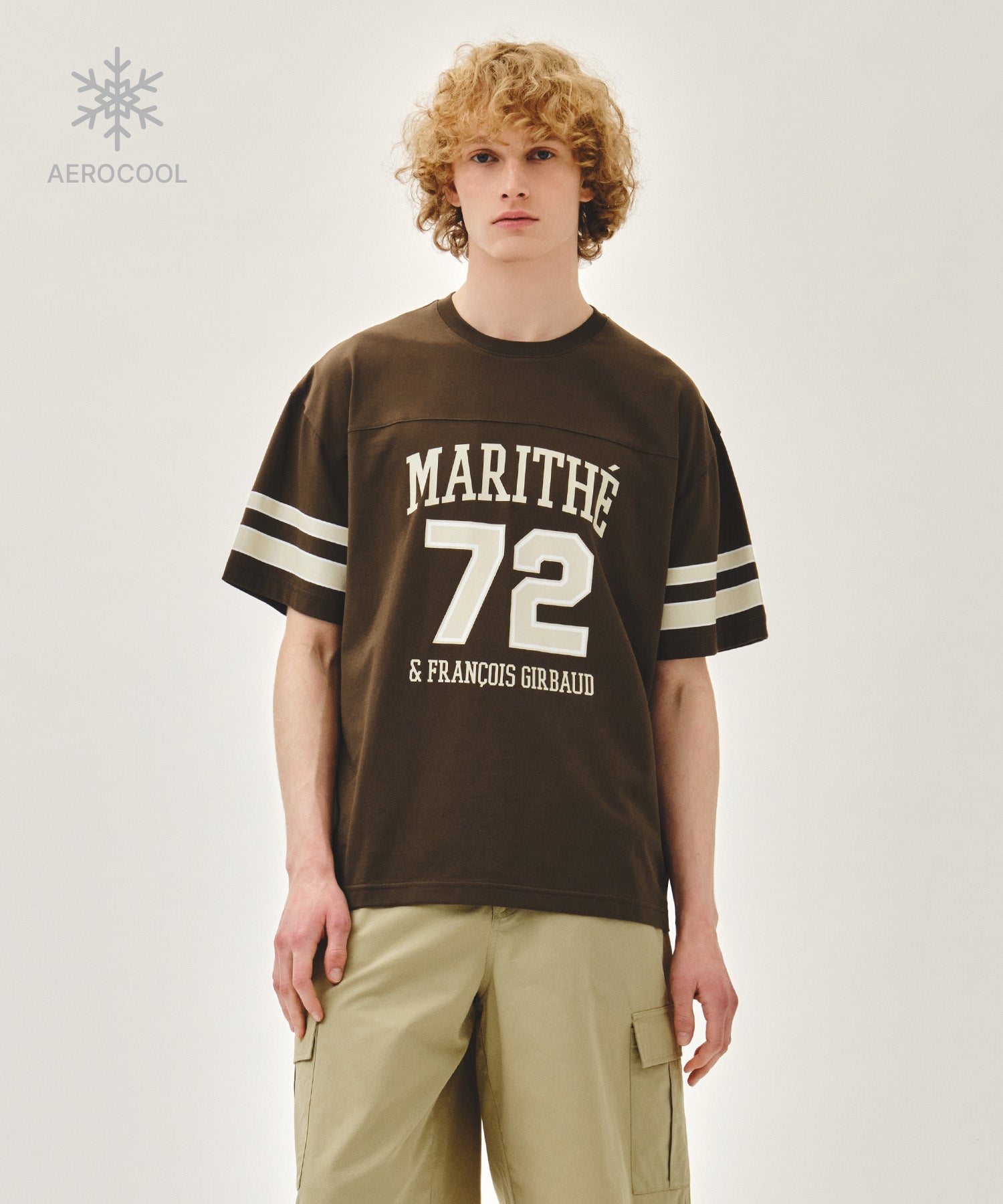 Marithe & Francois Girbaud - Aerocool Football Oversized Tee (Brown) product image 1 | TRAB K-Fashion Australia