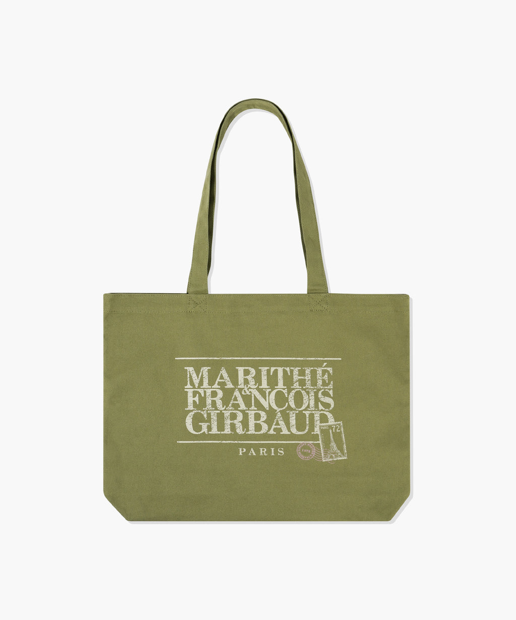 Marithe & Francois Girbaud - Classic Logo Stamp Eco Bag (Olive) product image 1 | TRAB K-Fashion Australia