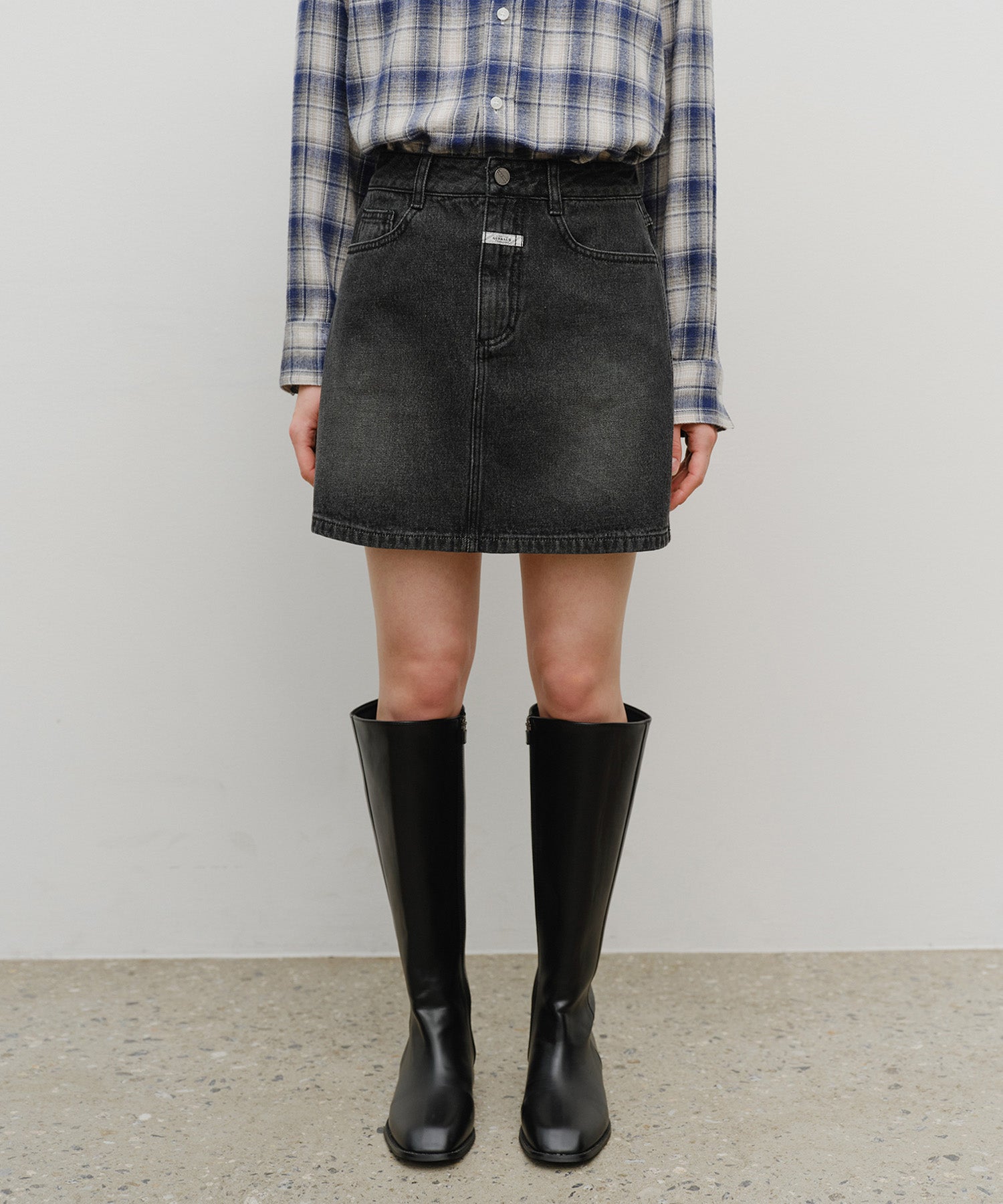 Marithe & Francois Girbaud - Denim Mini Skirt (Black) product image 5 | TRAB K-Fashion Australia