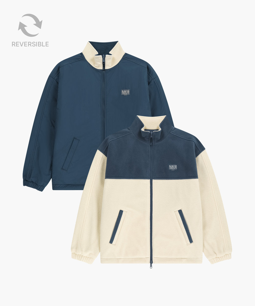 Marithe & Francois Girbaud - Classic Logo Reversible Fleece Jacket (Cream) product image 1 | TRAB K-Fashion Australia