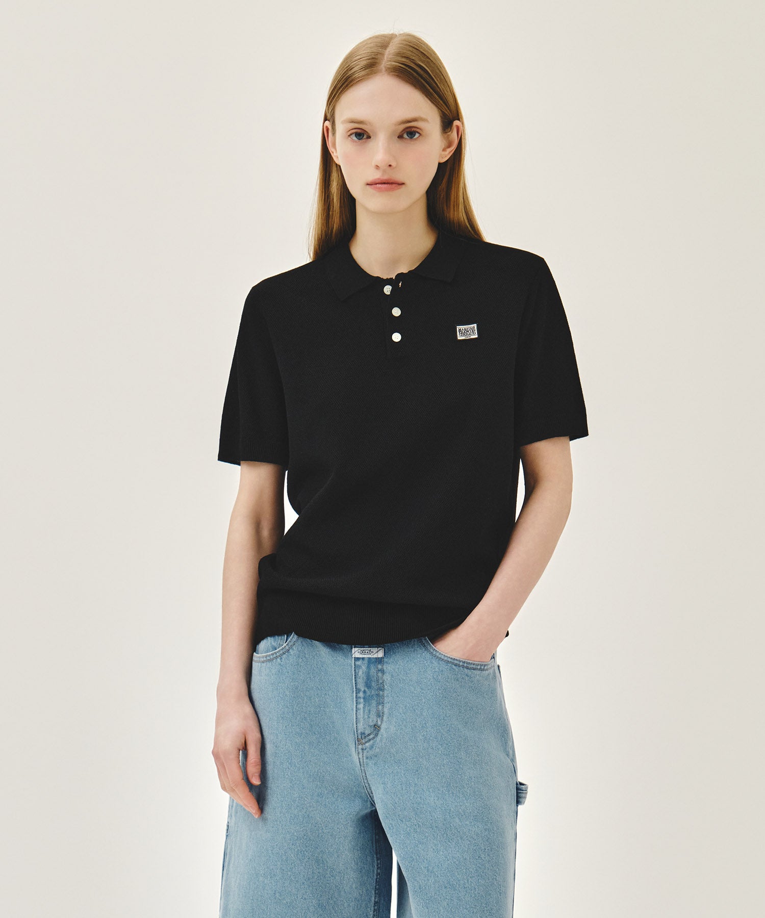 Marithe & Francois Girbaud - Cool Touch Collar Half Knit (Black) product image 1 | TRAB K-Fashion Australia