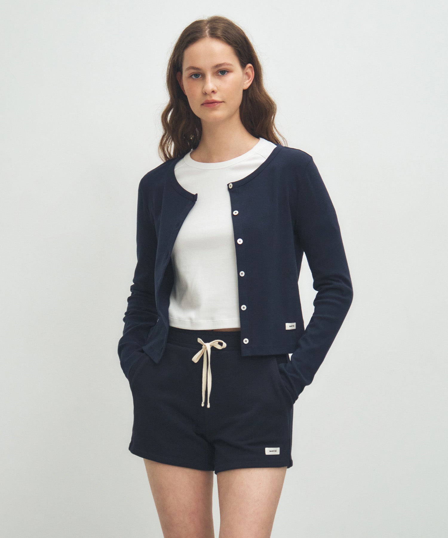 Marithe & Francois Girbaud - Basic Cotton Cardigan (Navy) product image 1 | TRAB K-Fashion Australia