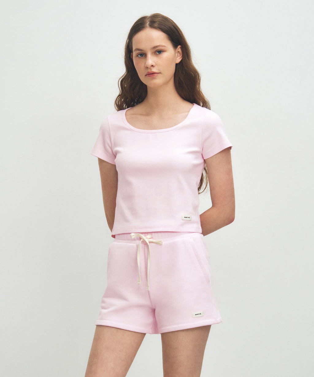 Marithe & Francois Girbaud - Basic Crop Tee (Light Pink) product image 1 | TRAB K-Fashion Australia