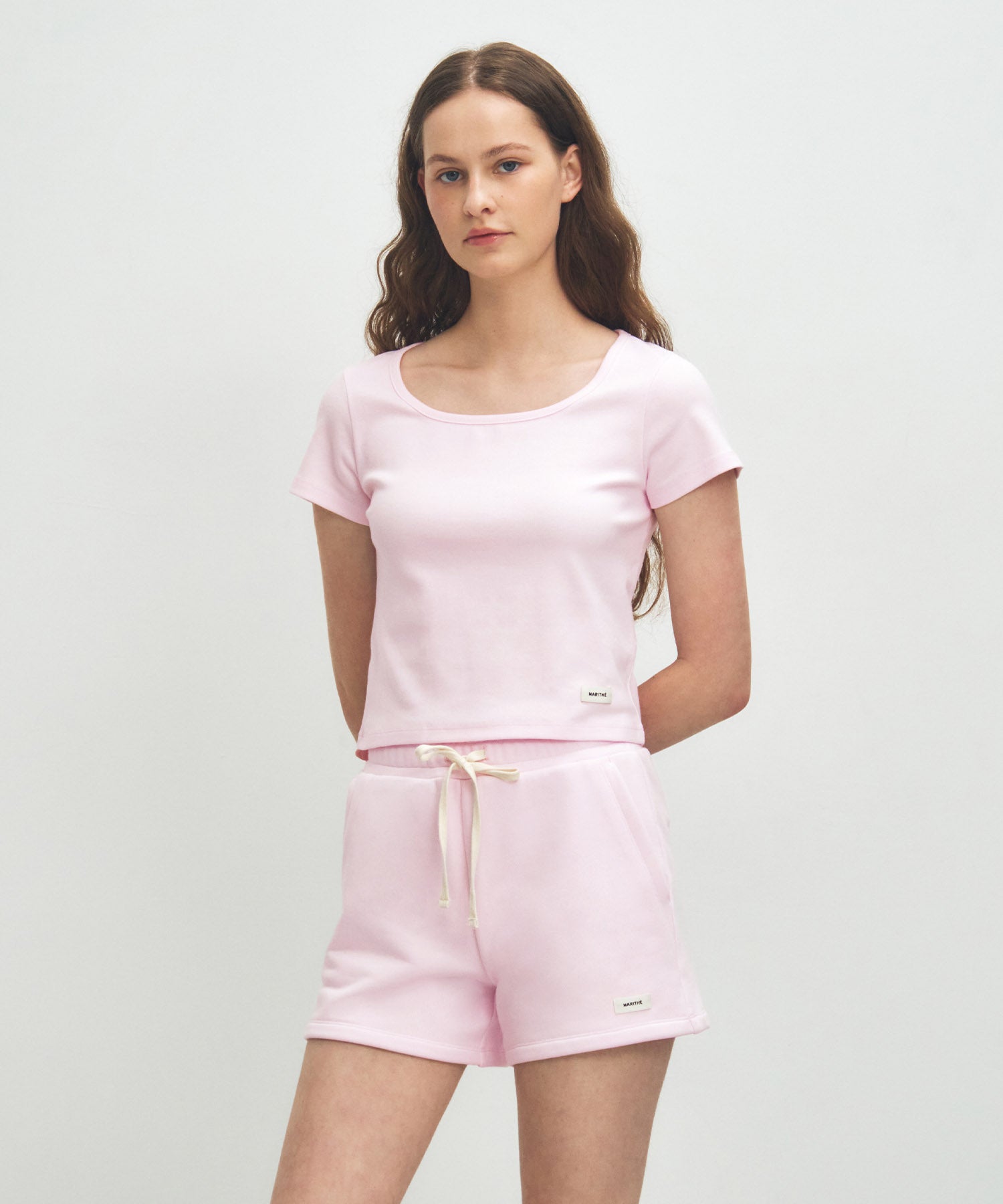 Marithe & Francois Girbaud - Basic Crop Tee (Light Pink) product image 1 | TRAB K-Fashion Australia