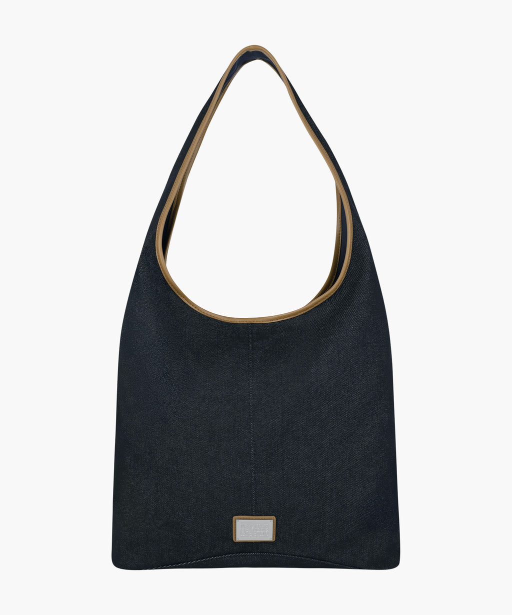 Marithe & Francois Girbaud - Classic Logo One Shoulder Bucket Bag (Dark Blue) product image 1 | TRAB K-Fashion Australia