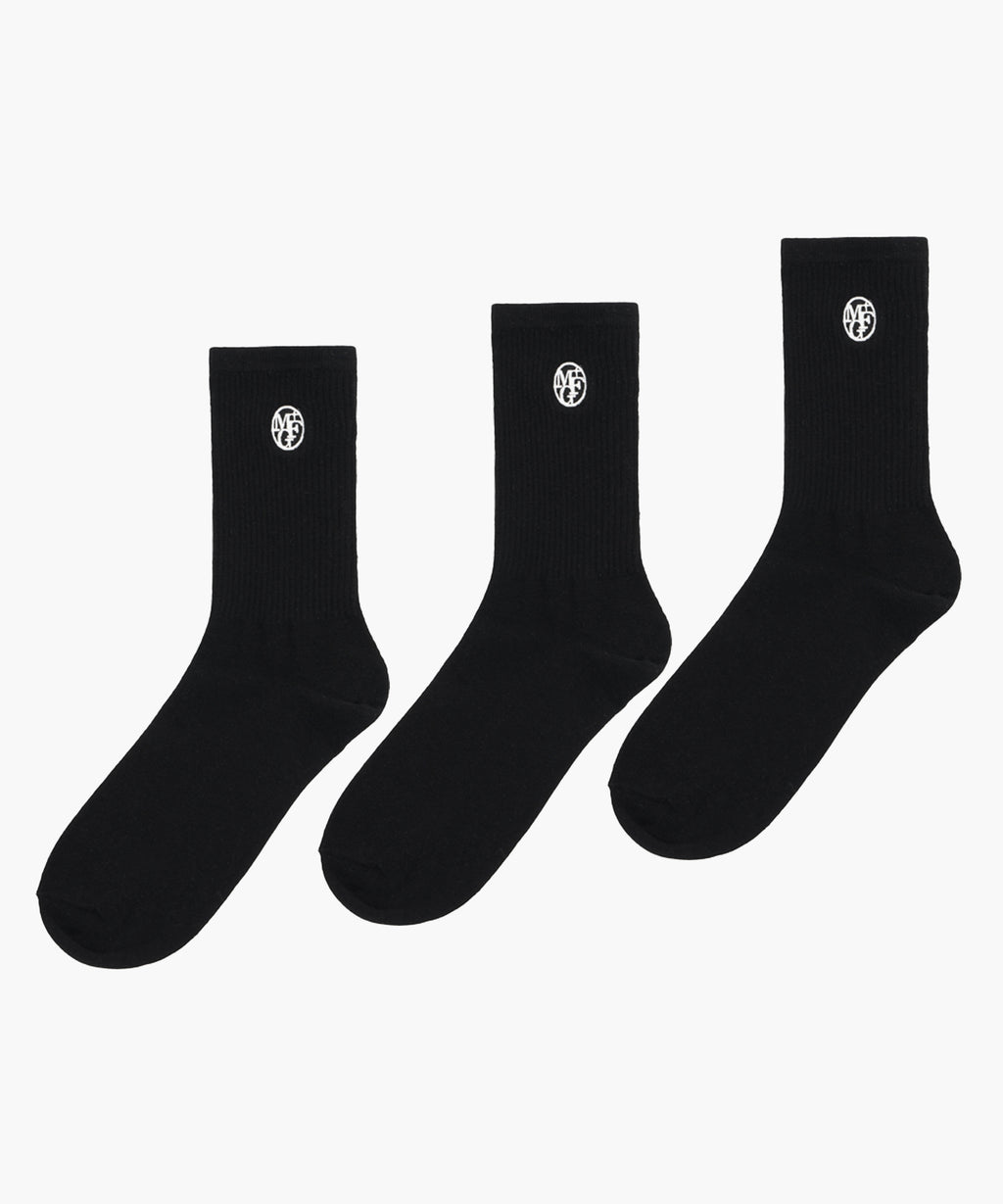 Marithe & Francois Girbaud - 3pack Embroidery Socks (Black) product image 1 | TRAB K-Fashion Australia