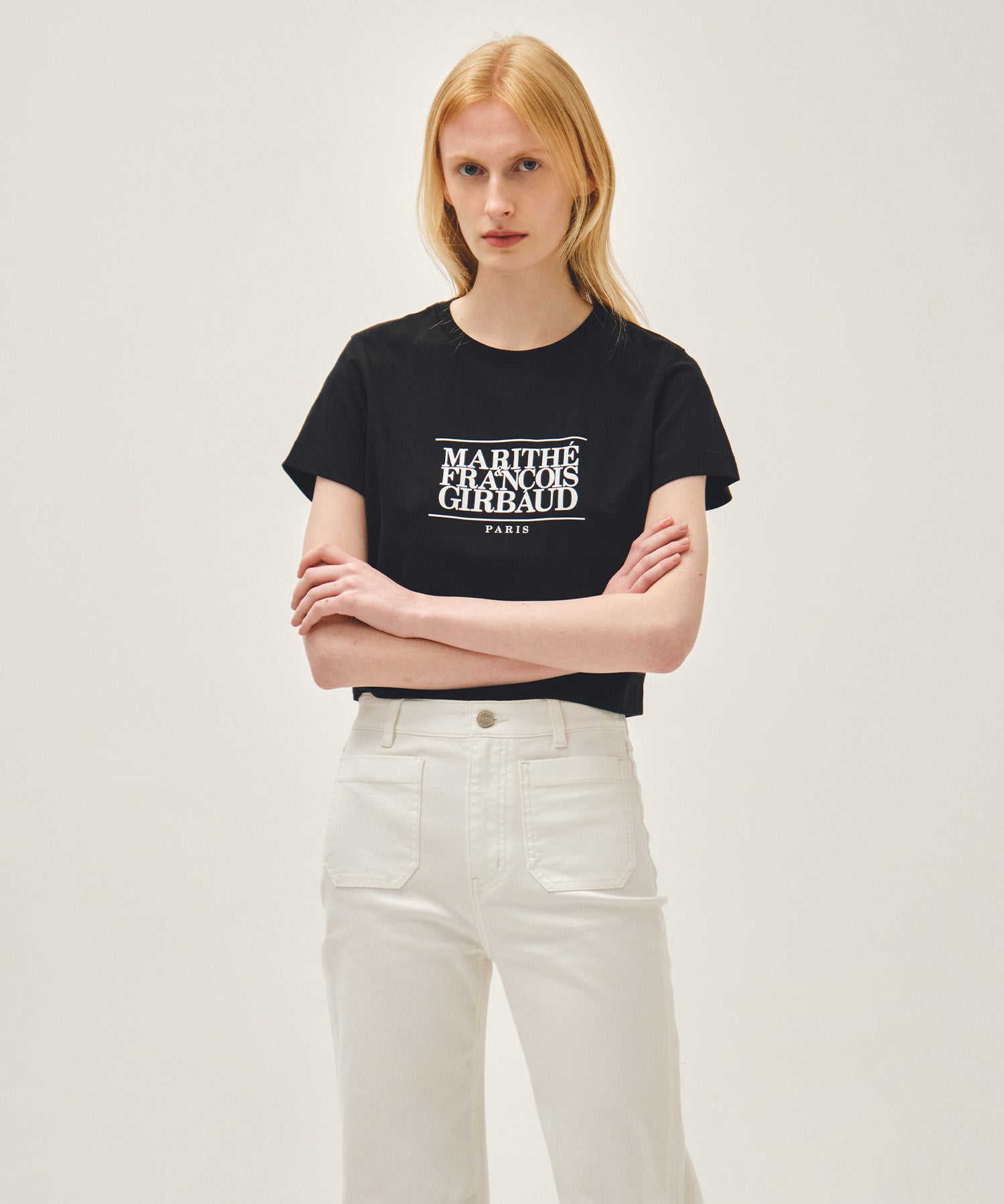Marithe & Francois Girbaud - Classic Logo Crop Tee (Black) product image 1 | TRAB K-Fashion Australia