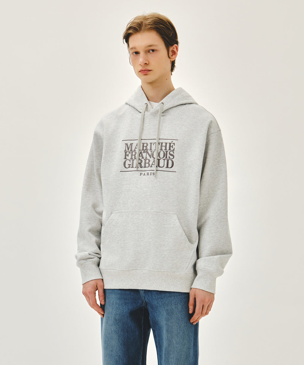 Marithe & Francois Girbaud - Classic Logo Embroidery Hoodie (Light Heather Gray) product image 1 | TRAB K-Fashion Australia