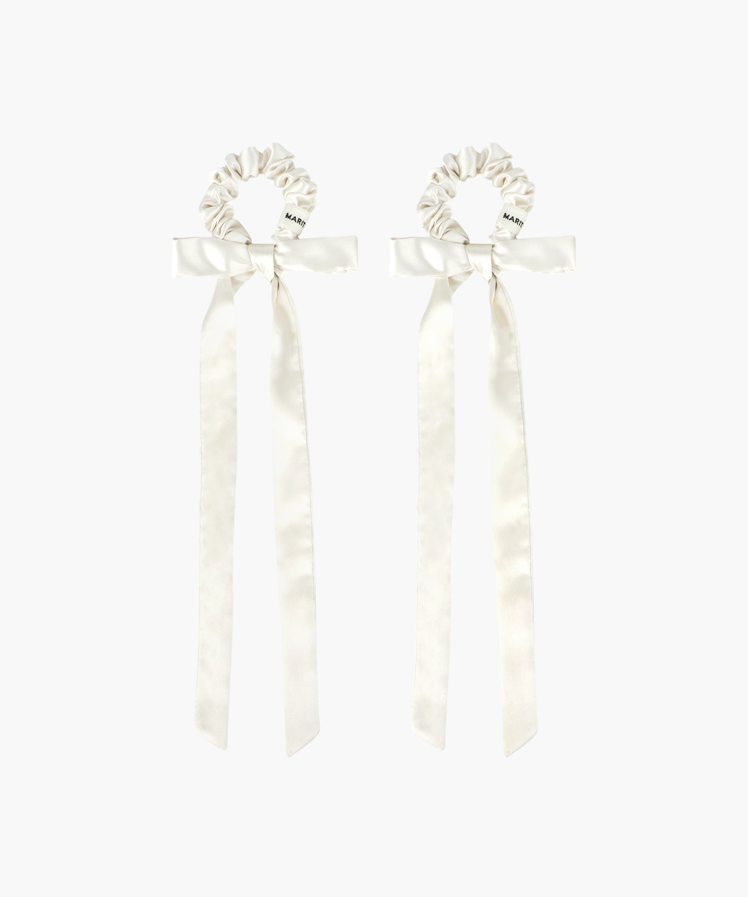 Marithe & Francois Girbaud - Regular Logo Satin Hair Ribbon Scrunchie 2pack (Ivory) product image 1 | TRAB K-Fashion Australia