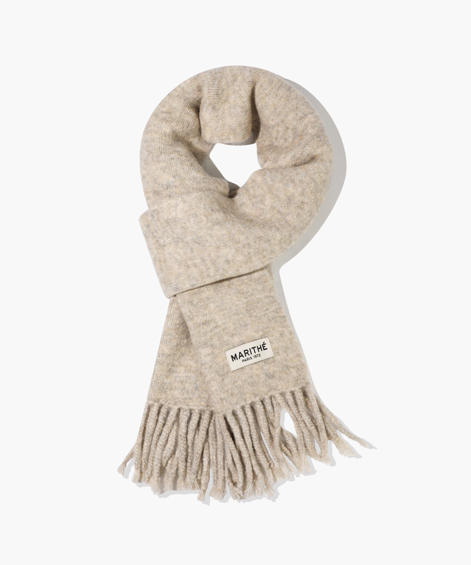 Marithe & Francois Girbaud - Fuzzy Solid Knit Muffler (Oatmeal) product image 1 | TRAB K-Fashion Australia