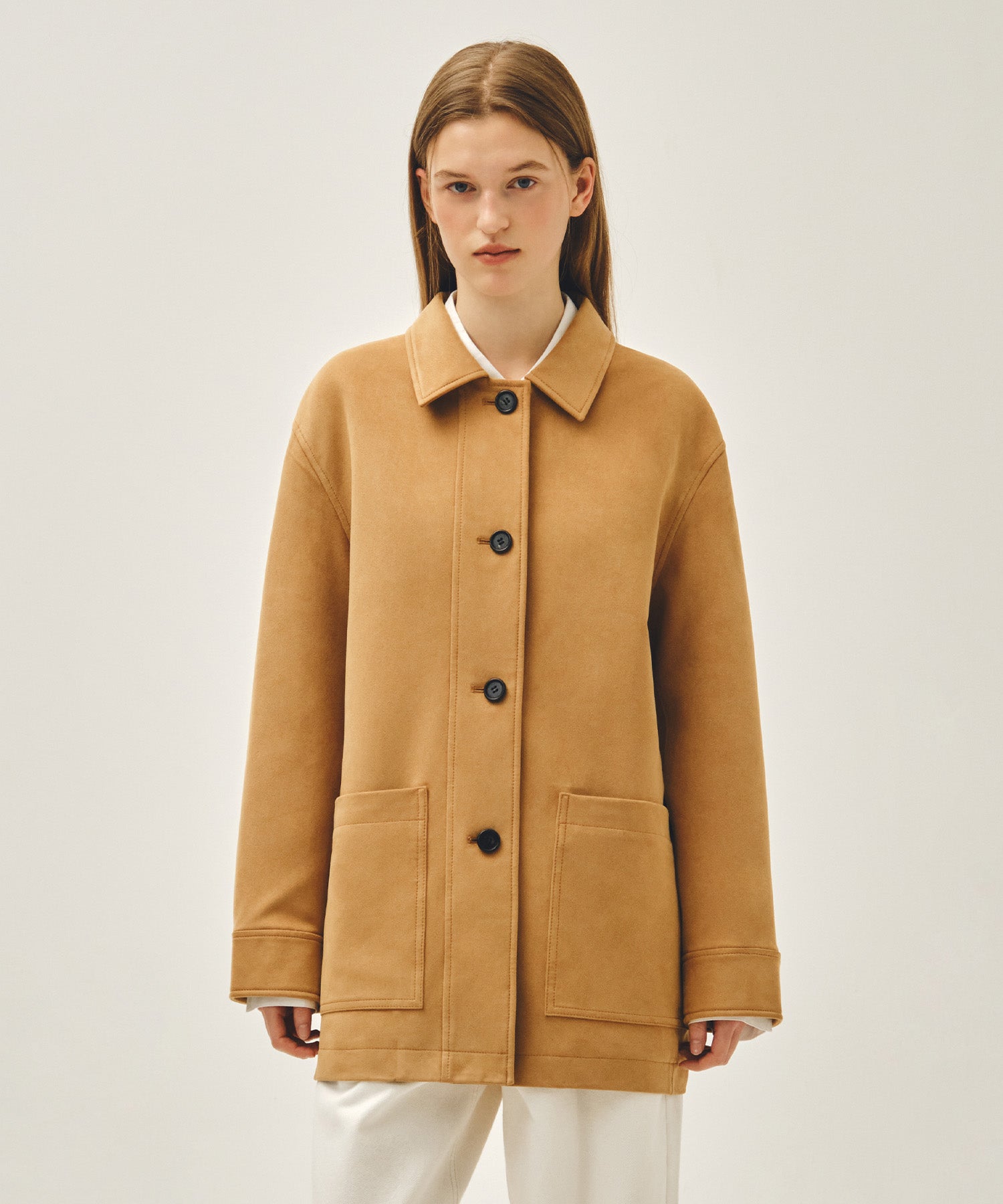 Marithe & Francois Girbaud - Faux Suede Collar Jacket (Camel) product image 1 | TRAB K-Fashion Australia